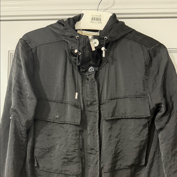 Michael Kors Women's  Hooded Jacket Black Lightweight Size M - Picture 2 of 15